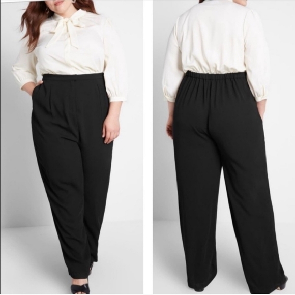 Modcloth Pants - ModCloth Pretty Polished Twofer Jumpsuit Black Ivory Plus Size 4X